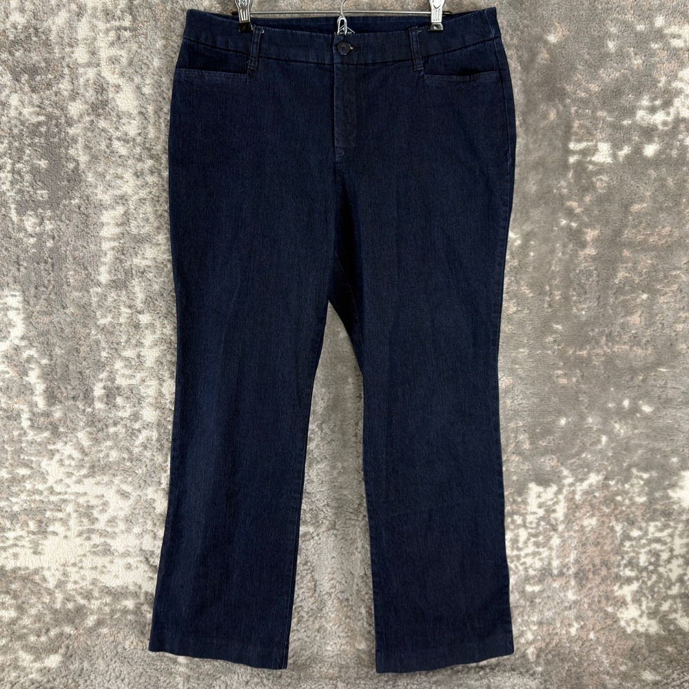St. John's Bay Petites Size 16p Straight Leg Stretch Denim Jeans Blue Womens
